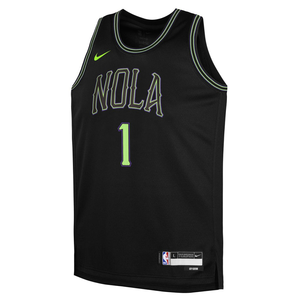 Zion Williamson New Orleans Pelicans Youth 2025/26 City Edition Swingman Jersey Black | Nike for sale