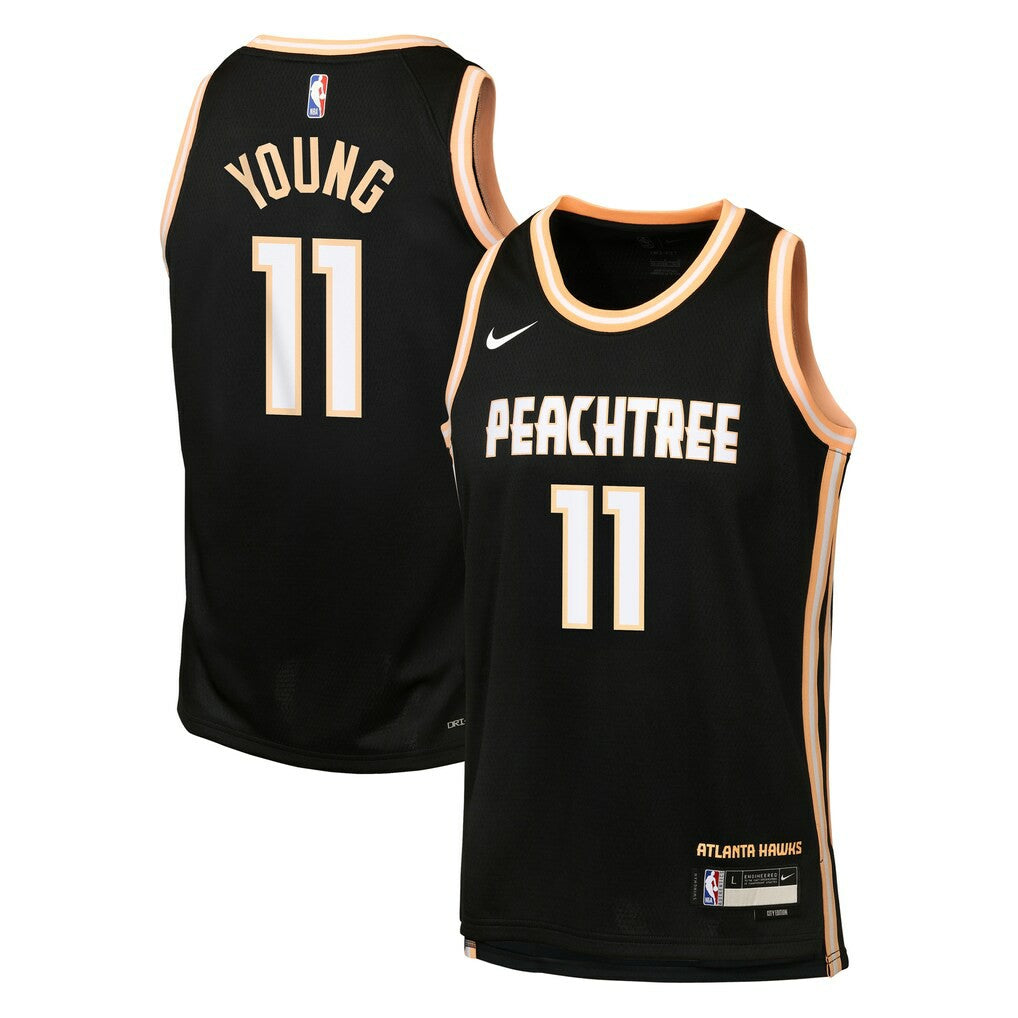 Trae Young Atlanta Hawks Youth 2025/26 City Edition Swingman Jersey Black | Nike Lifestyle