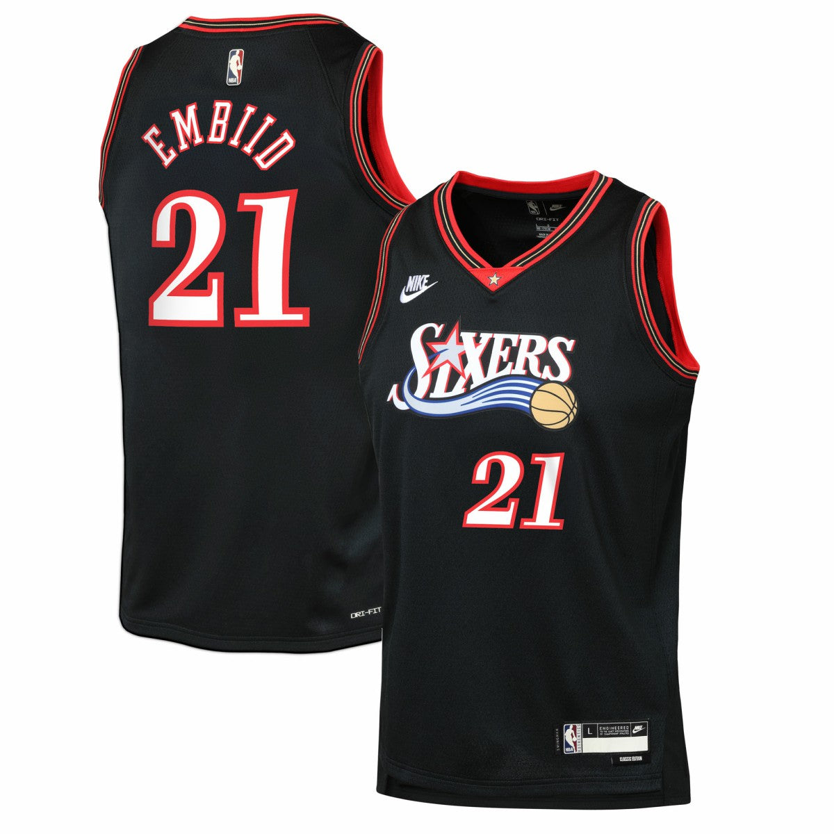 Joel Embiid Philadelphia 76ers Youth Swingman Jersey Classic Edition Black | Nike outlet