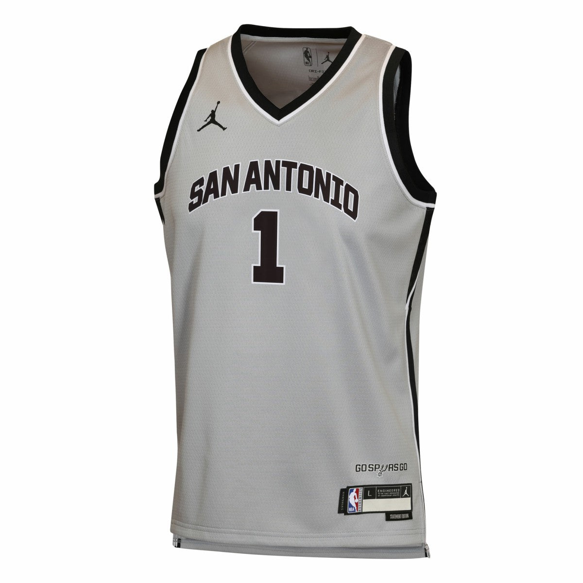Victor Wembanyama San Antonio Spurs Jordan Brand Youth Swingman Jersey Statement Edition Silver