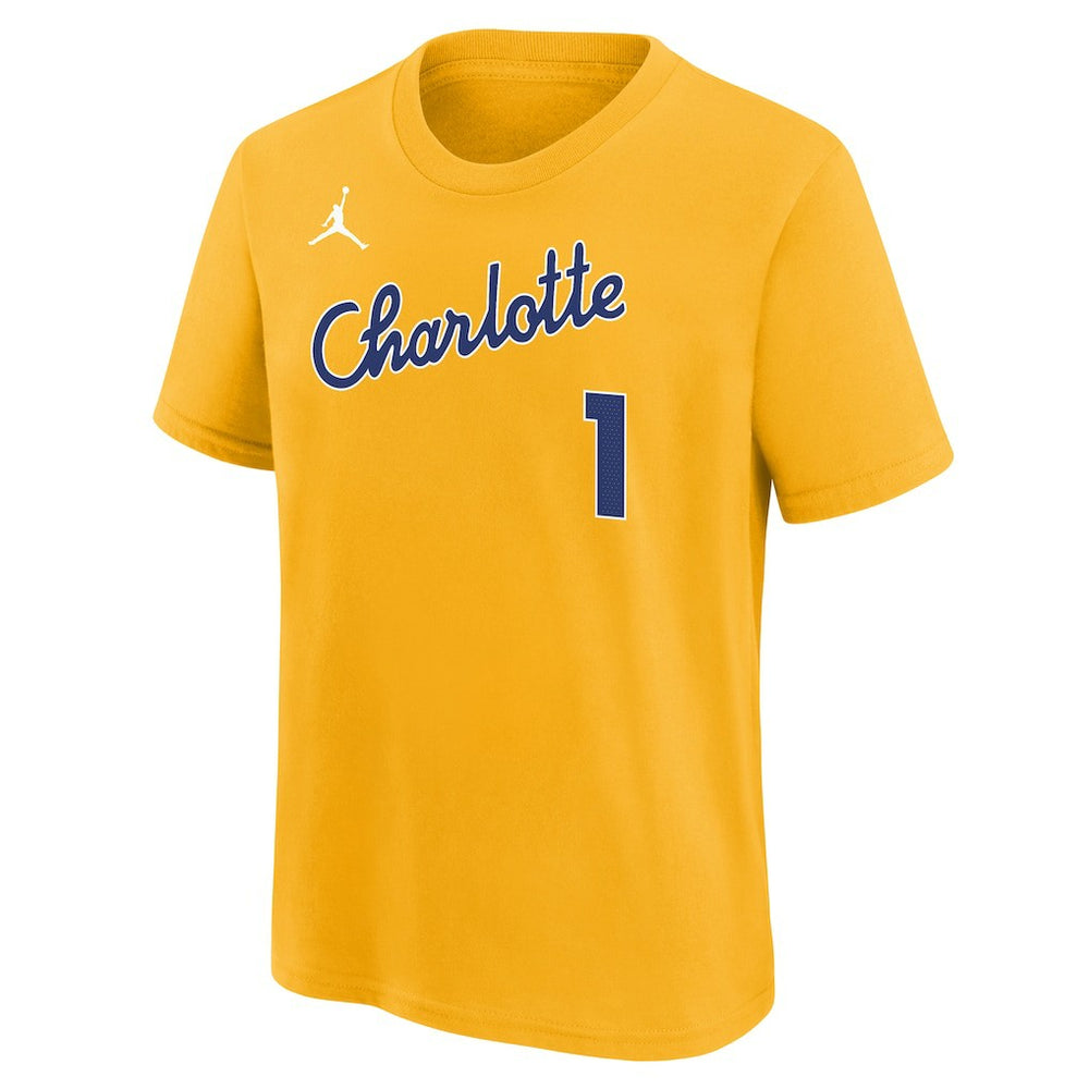 LaMelo Ball Charlotte Hornets Youth 2025/26 City Edition Name & Number T-Shirt Yellow | Nike Near Me