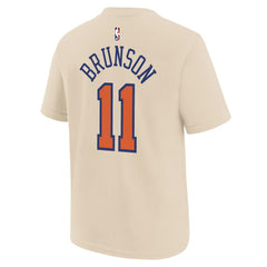 Jalen Brunson New York Knicks Youth 2025/26 City Edition Name & Number T-Shirt Cream | Nike US