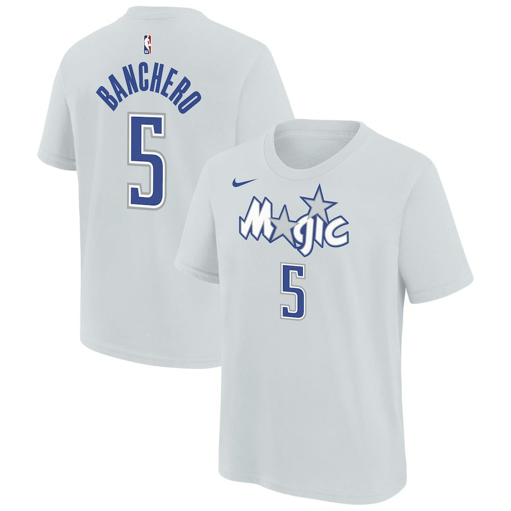 Paolo Banchero Orlando Magic Youth 2025/26 City Edition Name & Number T-Shirt Silver | Nike