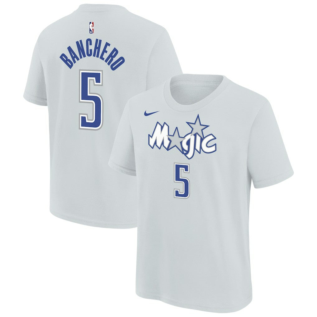 Paolo Banchero Orlando Magic Youth 2025/26 City Edition Name & Number T-Shirt Silver | Nike