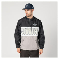 Dallas Cowboys New Era Ripstop Quarter-Zip Hooded Windbreaker Navy