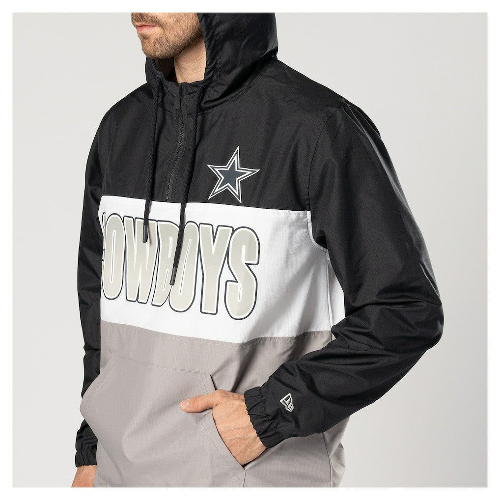 Dallas Cowboys New Era Ripstop Quarter-Zip Hooded Windbreaker Navy