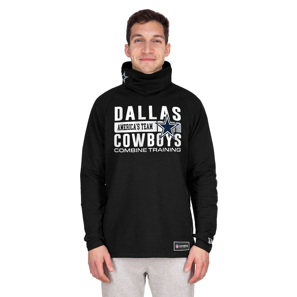 Dallas Cowboys New Era Functional Fandom Balaclava Helmet Stripe Tri-Blend Hoodie Black