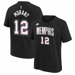 Ja Morant Memphis Grizzlies Youth Name & Number T-Shirt Classic Edition Black | Nike for sale