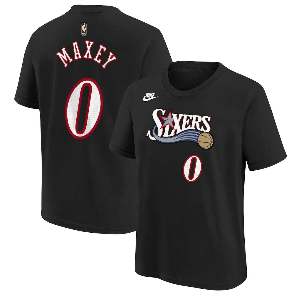Tyrese Maxey Philadelphia 76ers Youth Name & Number T-Shirt Classic Edition Black | Nike outlet