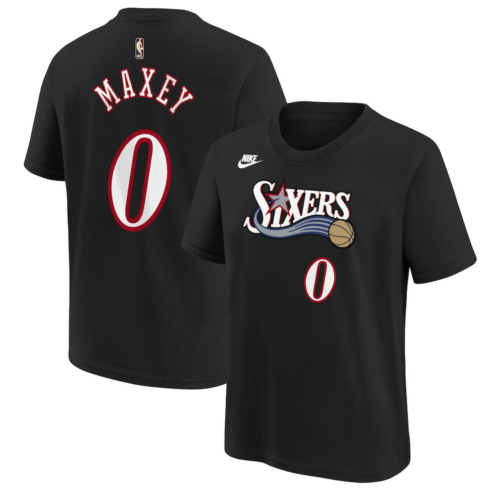 Tyrese Maxey Philadelphia 76ers Youth Name & Number T-Shirt Classic Edition Black | Nike outlet