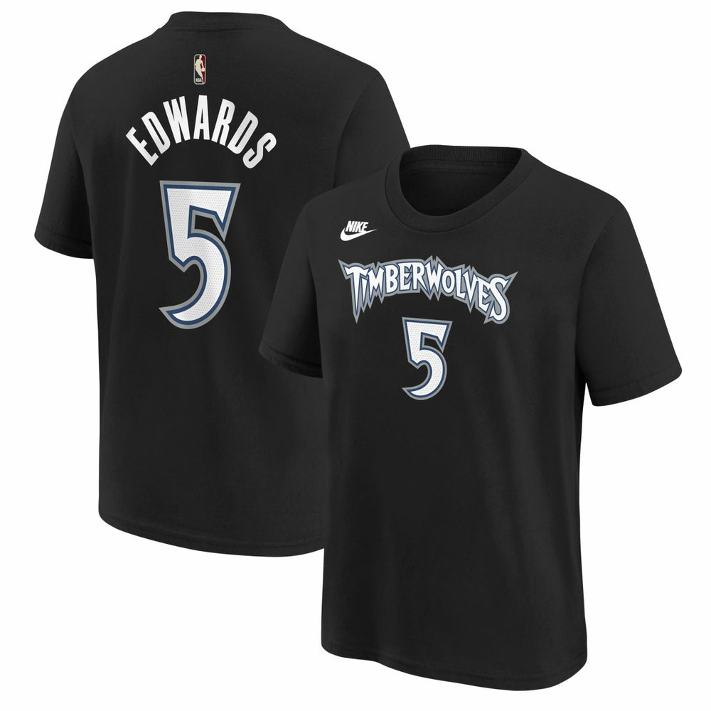 Anthony Edwards Minnesota Timberwolves Youth Name & Number T-Shirt Classic Edition Black | Nike US