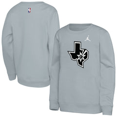 San Antonio Spurs Jordan Brand Youth Courtside Statement Edition Sweatshirt Silver