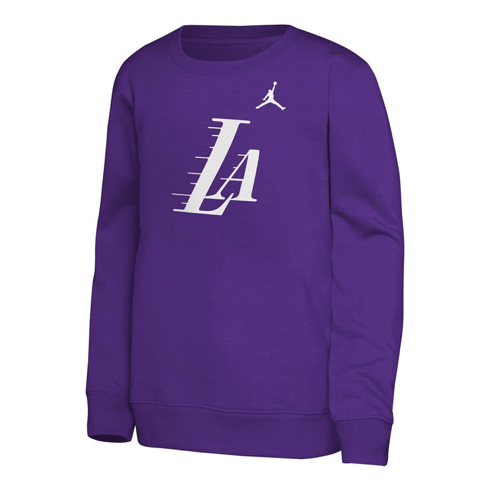 Los Angeles Lakers Jordan Brand Youth Courtside Statement Edition Sweatshirt Purple