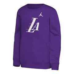 Los Angeles Lakers Jordan Brand Youth Courtside Statement Edition Sweatshirt Purple