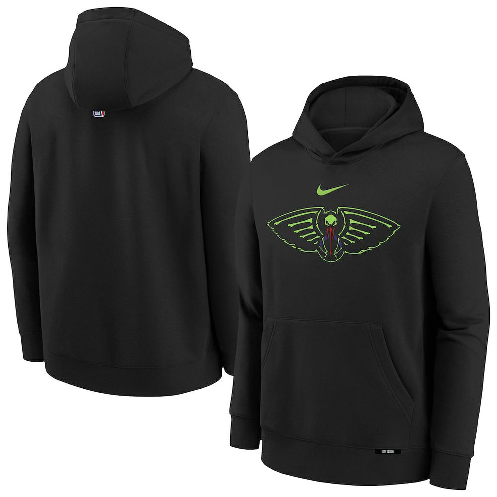 New Orleans Pelicans Youth 2025/26 City Edition Club Fleece Pullover Hoodie Black | Nike US