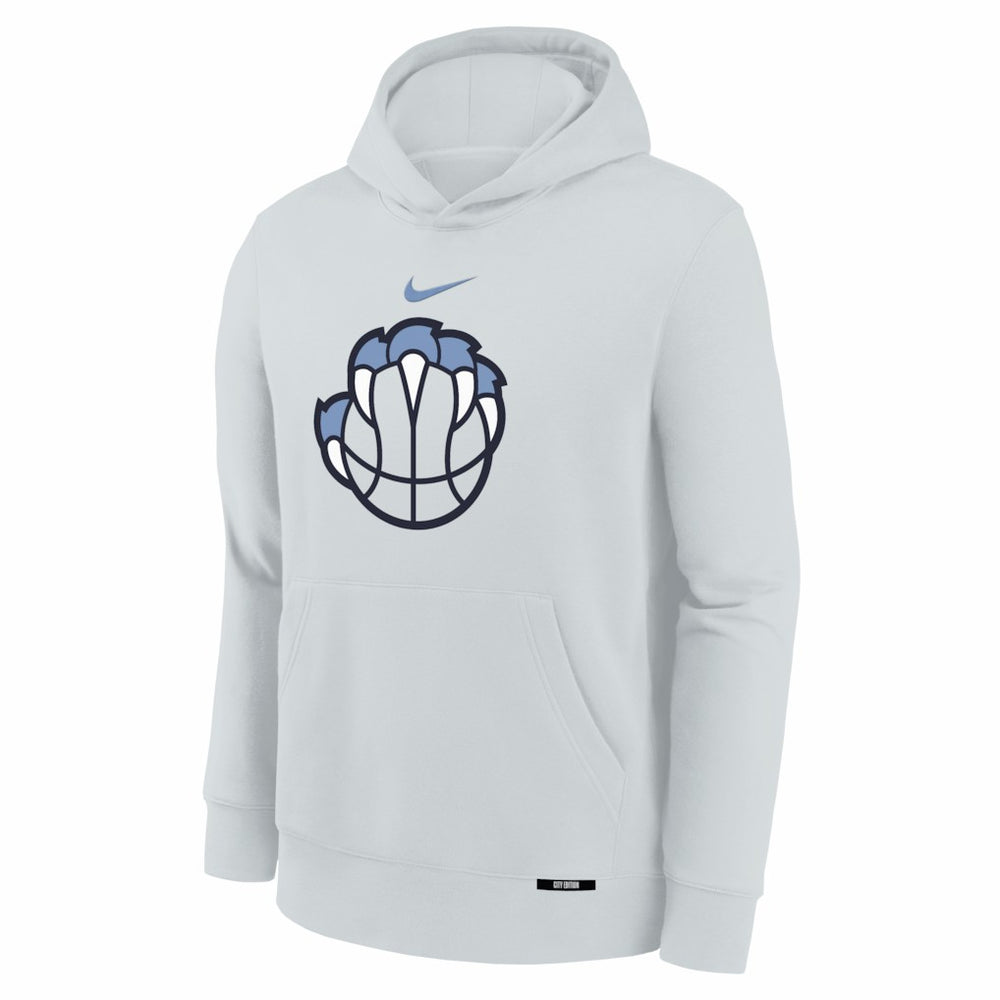 Memphis Grizzlies Youth 2025/26 City Edition Club Fleece Pullover Hoodie Silver | Nike Lifestyle