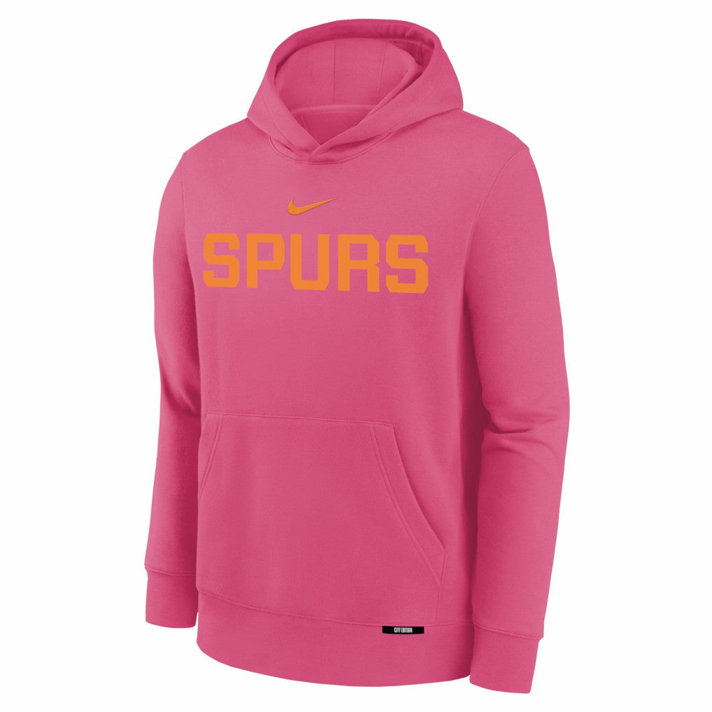 San Antonio Spurs Youth 2025/26 City Edition Club Fleece Pullover Hoodie Pink | Nike for sale
