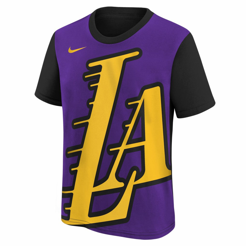 Los Angeles Lakers Youth 2025/26 City Edition Max90 T-Shirt Purple/Black | Nike for sale
