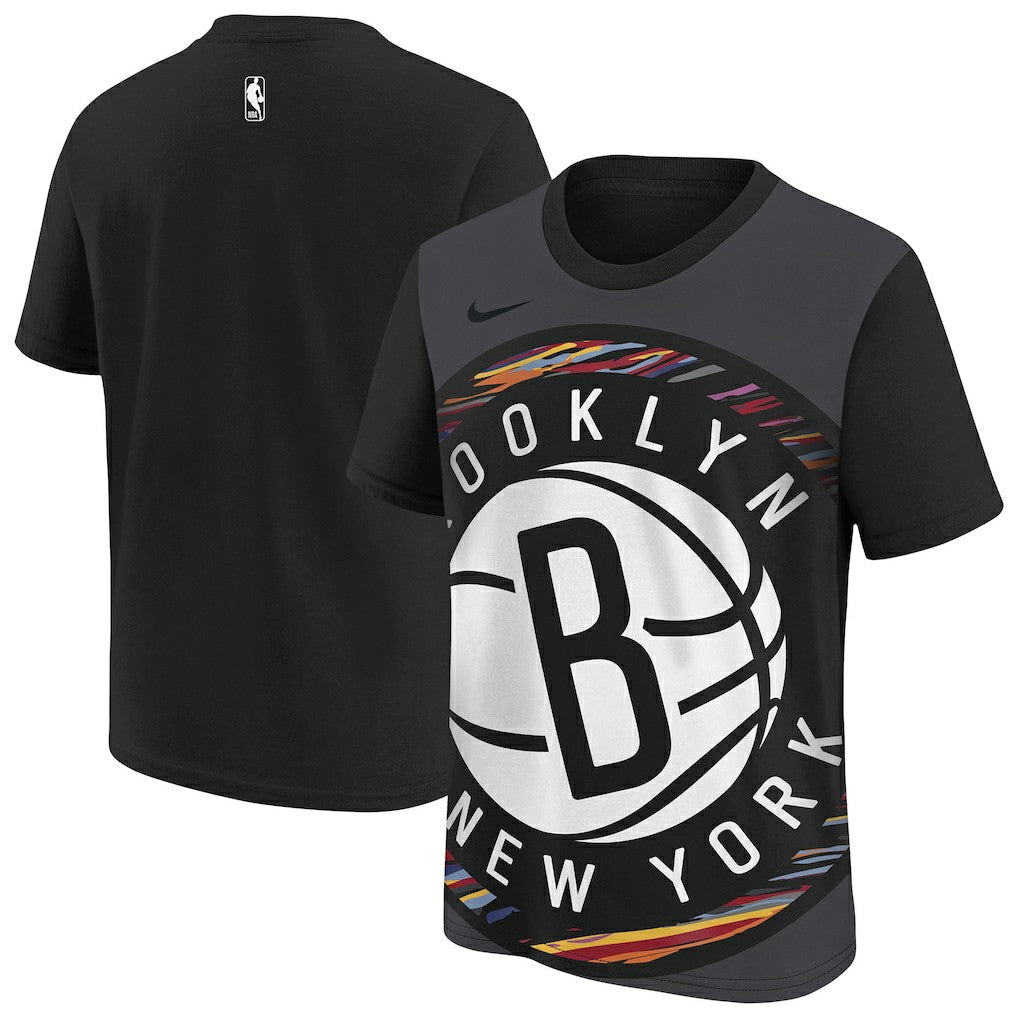 Brooklyn Nets Youth 2025/26 City Edition Max90 T-Shirt Black | Nike US