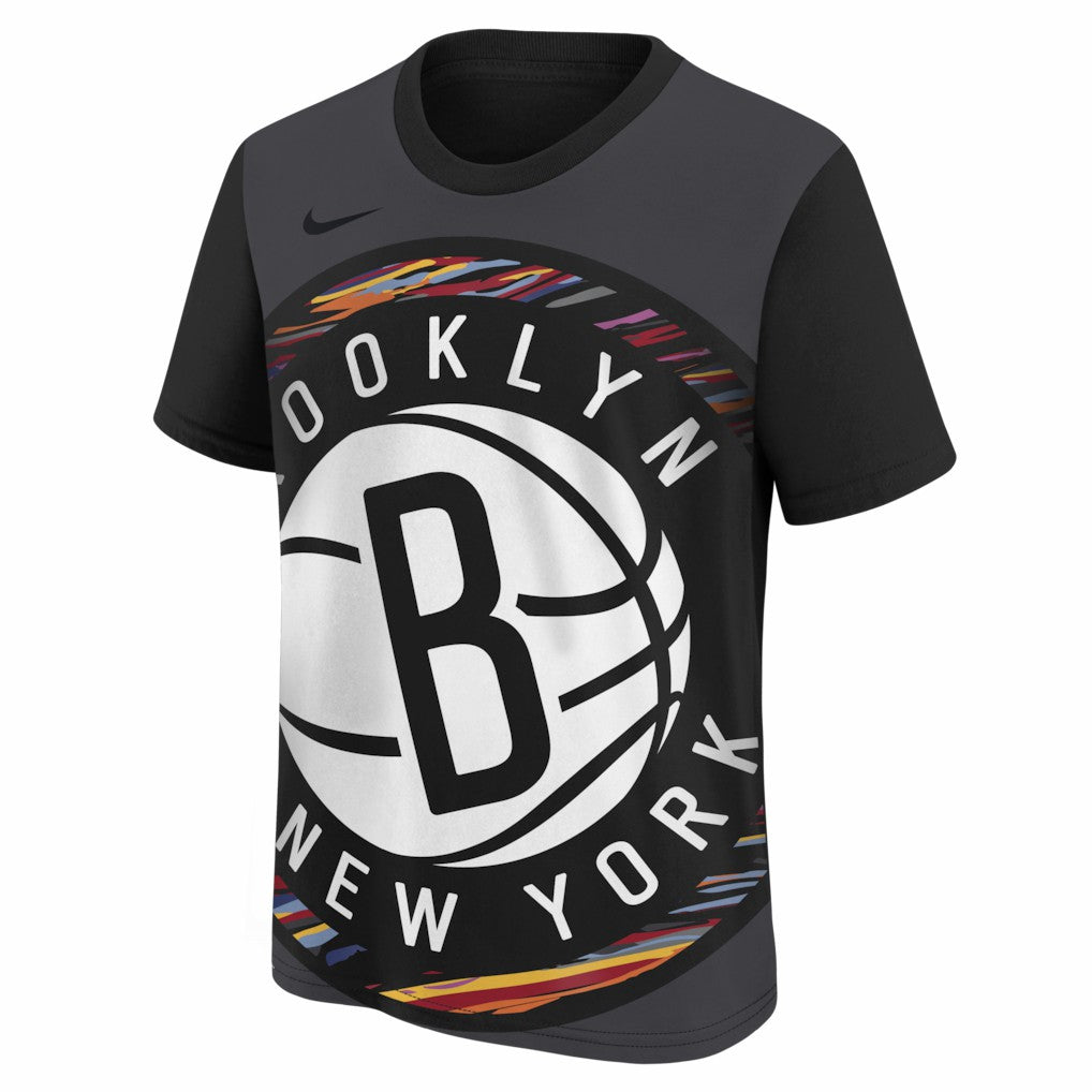 Brooklyn Nets Youth 2025/26 City Edition Max90 T-Shirt Black | Nike US