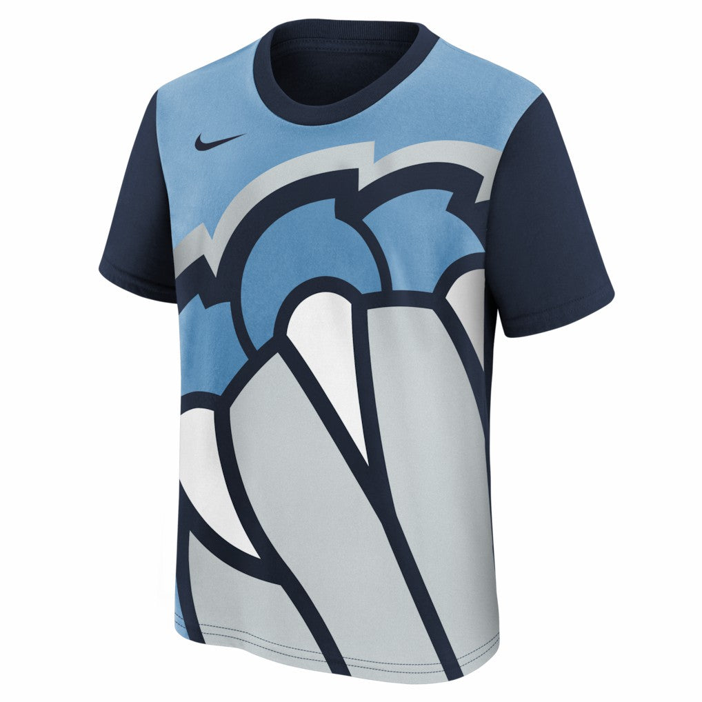 Memphis Grizzlies Youth 2025/26 City Edition Max90 T-Shirt Light Blue/Navy | Nike