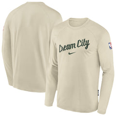 Milwaukee Bucks Youth 2025/26 City Edition Dri-Fit Long Sleeve Game Top White | Nike US