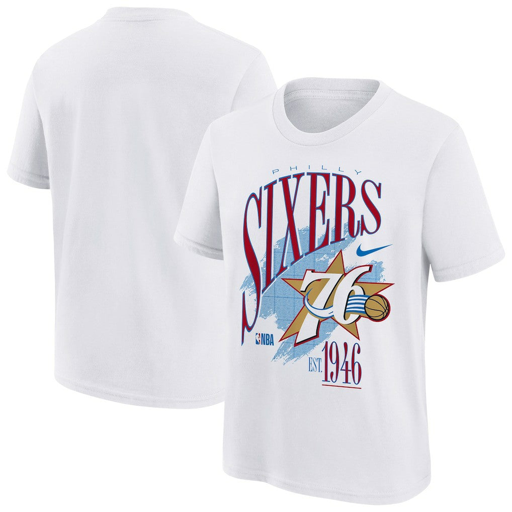 Philadelphia 76ers Youth Hardwood Classics Champs Max90 T-Shirt White | Nike for sale