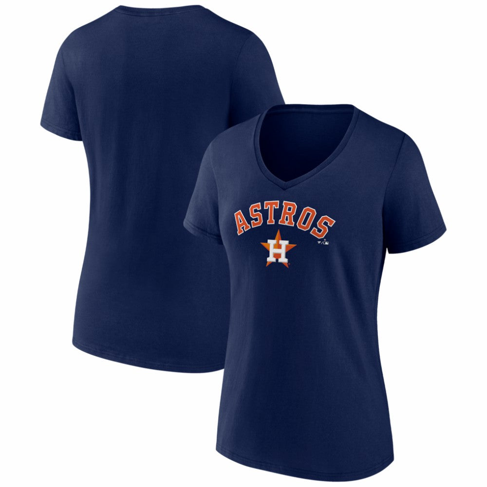 Houston Astros Women's Logo V-Neck T-Shirt - Navy - MLB Discount