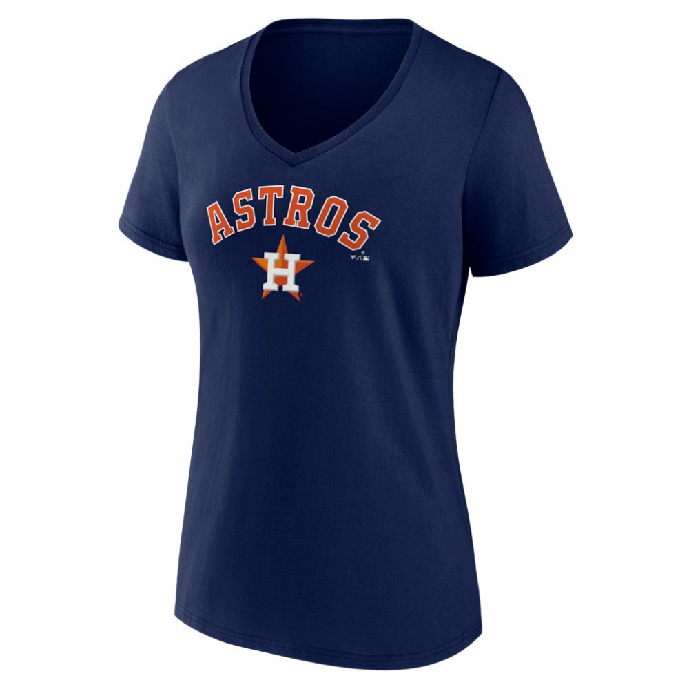 Houston Astros Women's Logo V-Neck T-Shirt - Navy - MLB Discount