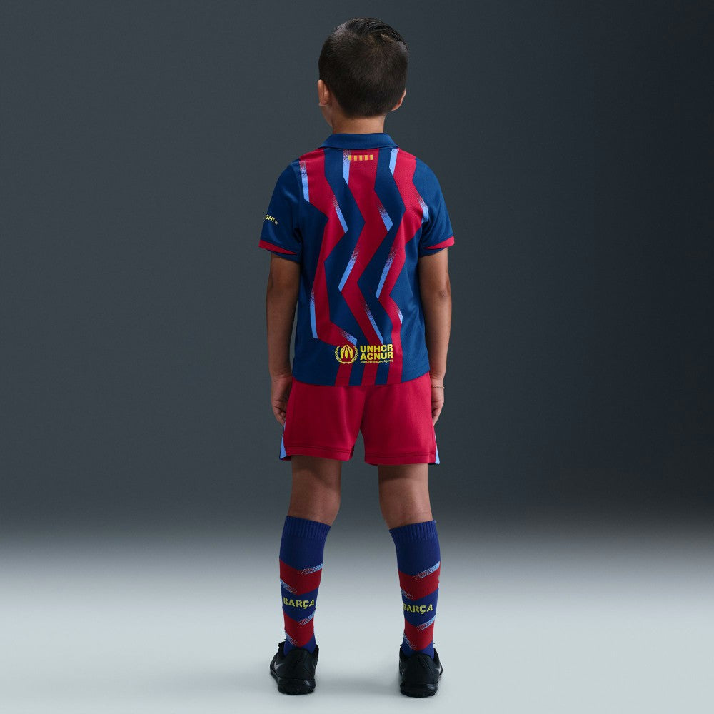 Barcelona Preschool 2025/26 Fourth Stadium Kit Set Blue/Red - Nike Discount