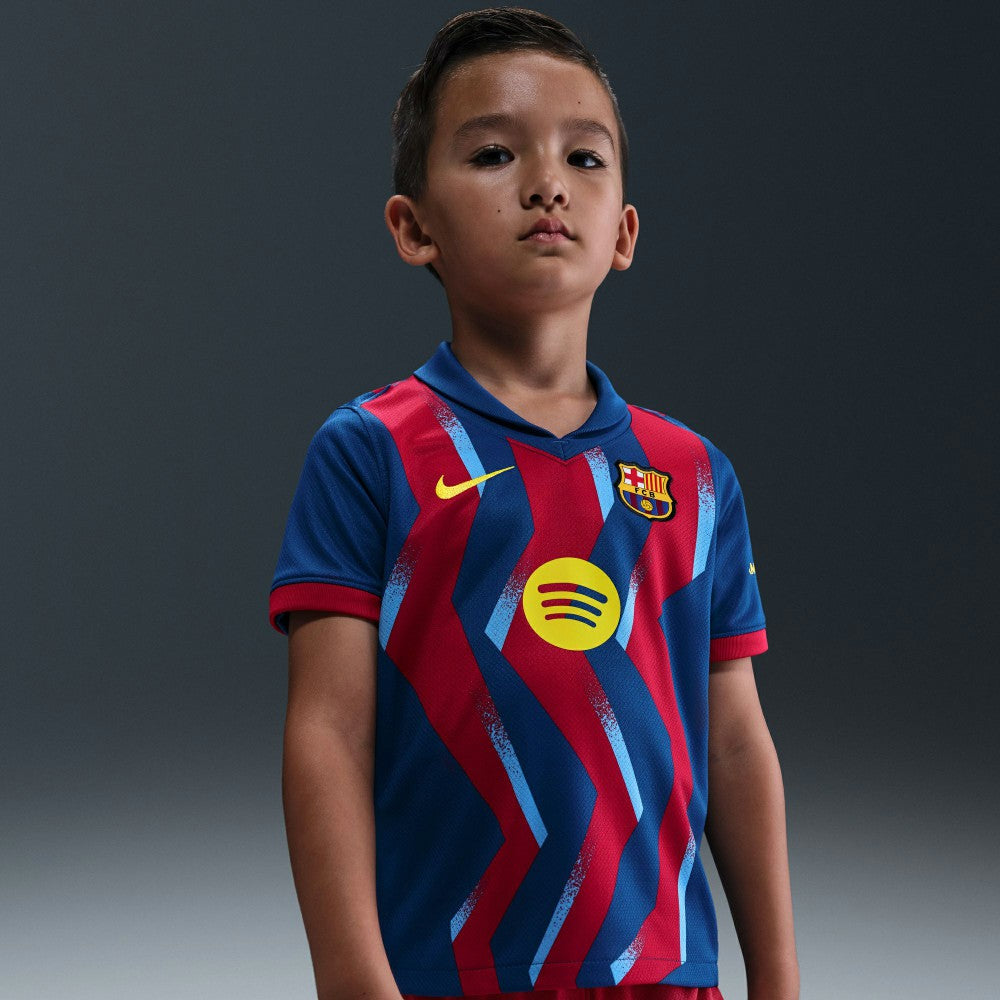Barcelona Preschool 2025/26 Fourth Stadium Kit Set Blue/Red - Nike Discount
