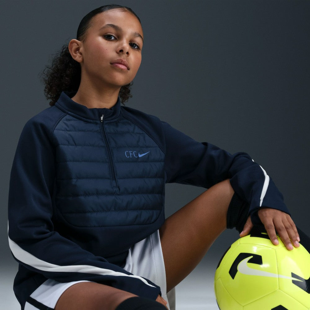 Chelsea Youth 2025/26 Academy Winter Warrior Drill Training Top Navy - Nike sale