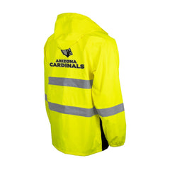 Arizona Cardinals Hi-Vis Safety Waterproof Rainshell Full-Zip Hooded Jacket Yellow