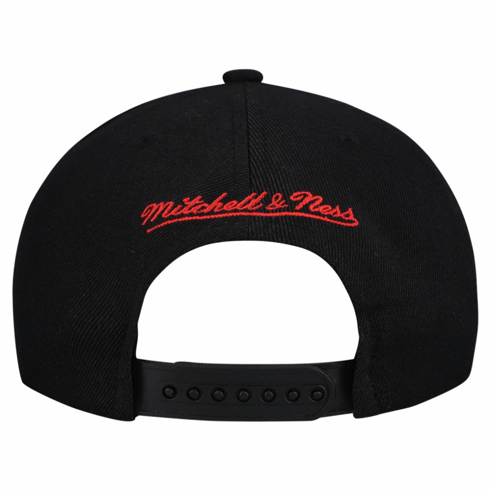 Carolina Hurricanes Mitchell & Ness Retro Script Colorblock Snapback Hat - Black - NHL 202950557