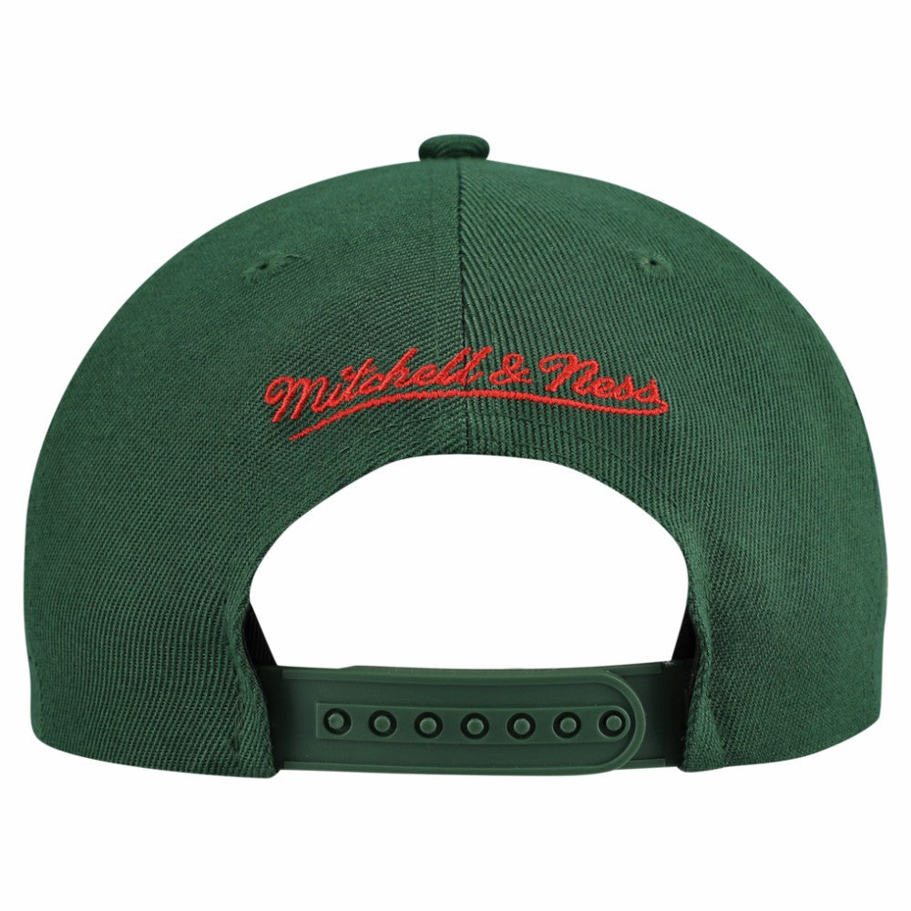 Minnesota Wild Mitchell & Ness Retro Script Colorblock Snapback Hat - Green - NHL 202950561