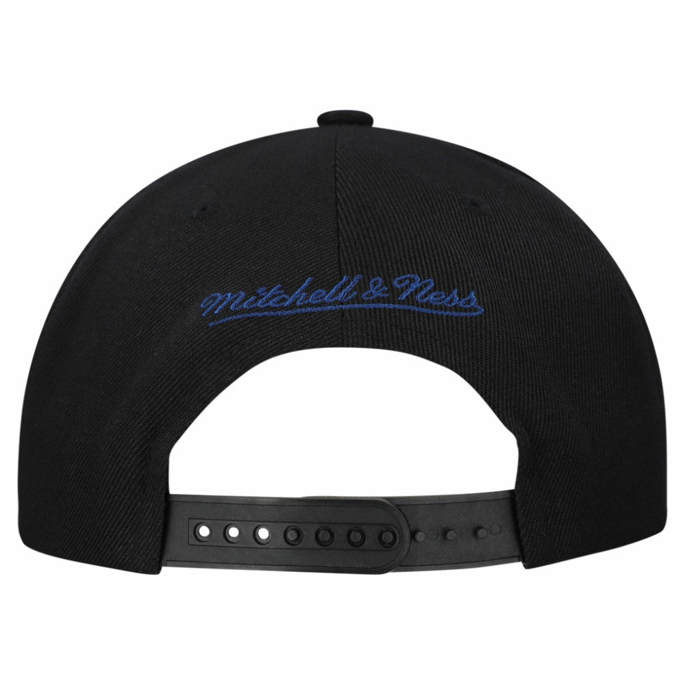Tampa Bay Lightning Mitchell & Ness Retro Script Colorblock Snapback Hat - Black - NHL 202950563