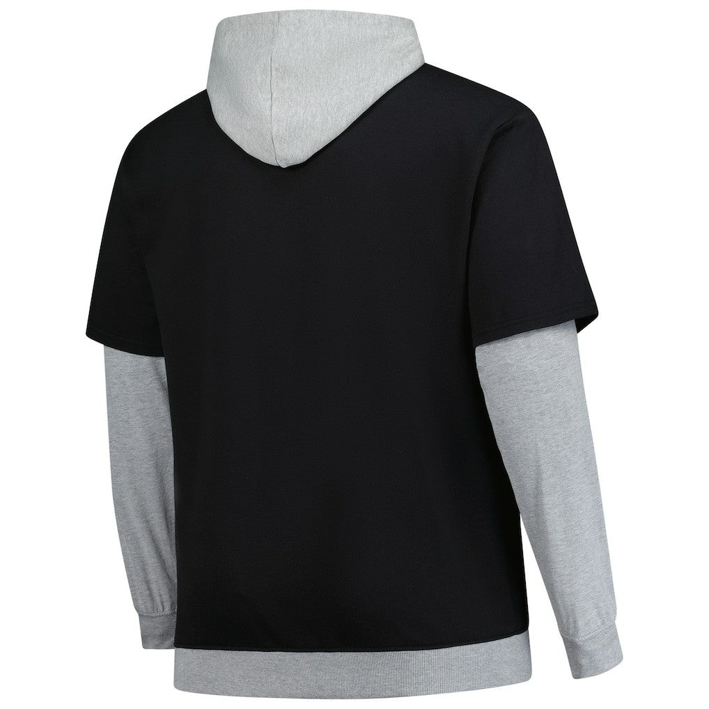 Fanatics Pittsburgh Steelers Big & Tall Twofer Pullover Hoodie Black/Heather Gray