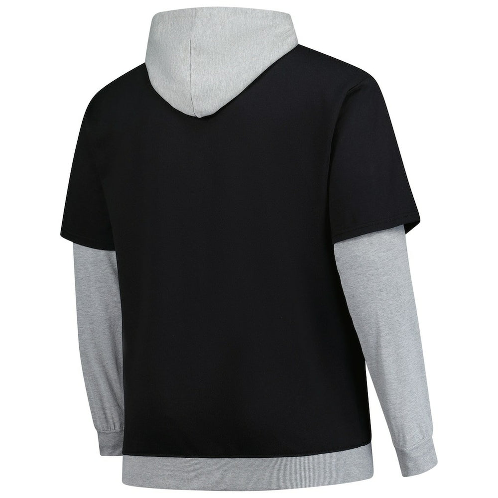 Fanatics Pittsburgh Steelers Big & Tall Twofer Pullover Hoodie Black/Heather Gray