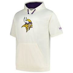 Minnesota Vikings Profile Big & Tall Chest Print and Logo Short Sleeve Pullover Hoodie Oatmeal