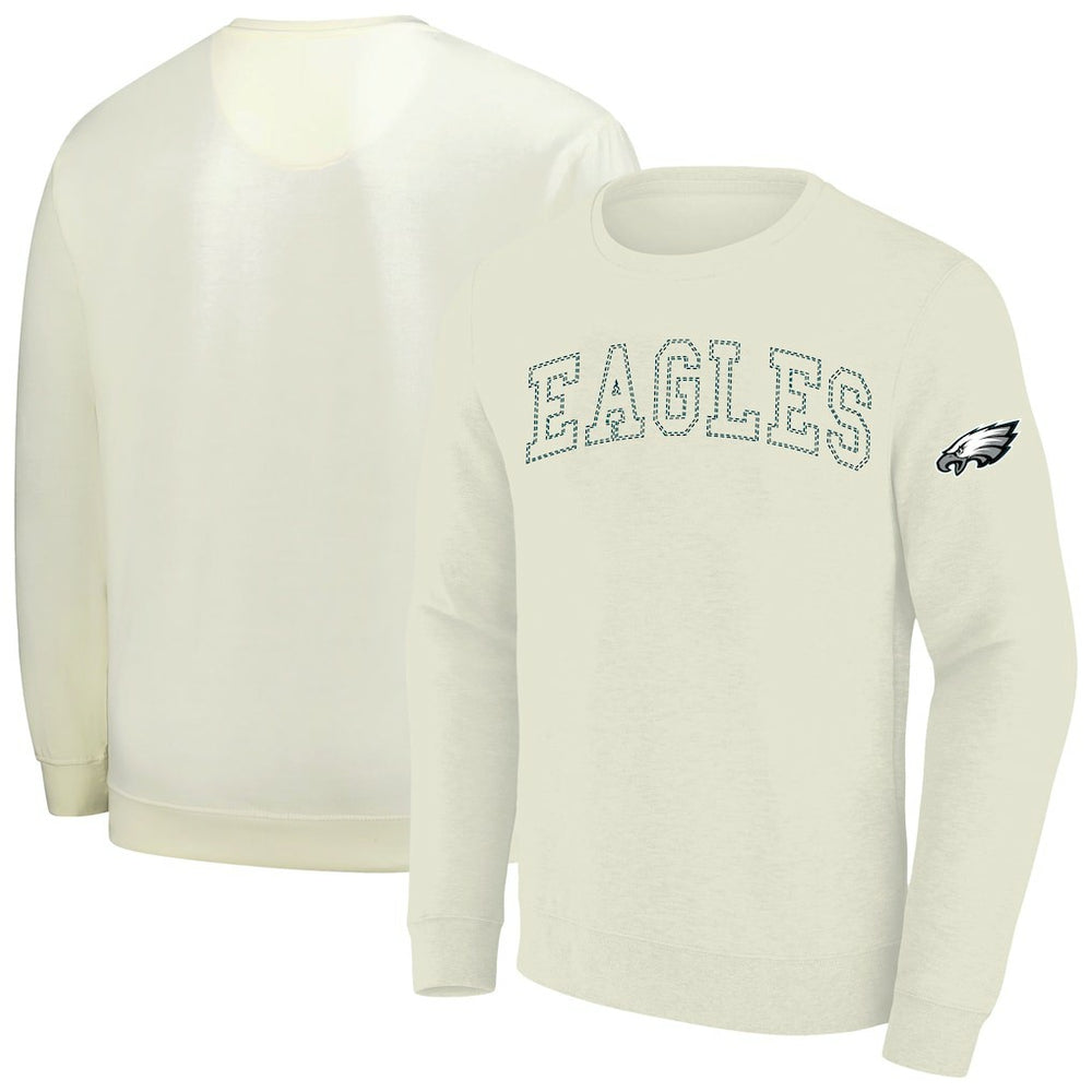 Philadelphia Eagles Profile Big & Tall Fleece Sweatshirt Cream