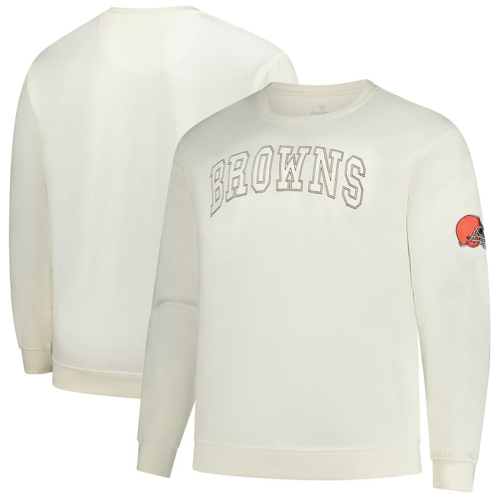 Cleveland Browns Profile Big & Tall Fleece Sweatshirt Cream