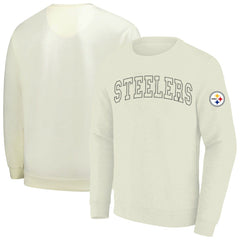 Pittsburgh Steelers Profile Big & Tall Fleece Sweatshirt Cream