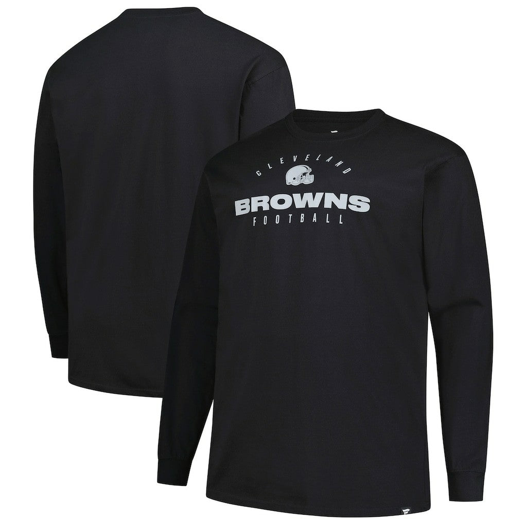 Fanatics Cleveland Browns Big & Tall Coverage Scheme Long Sleeve T-Shirt Black