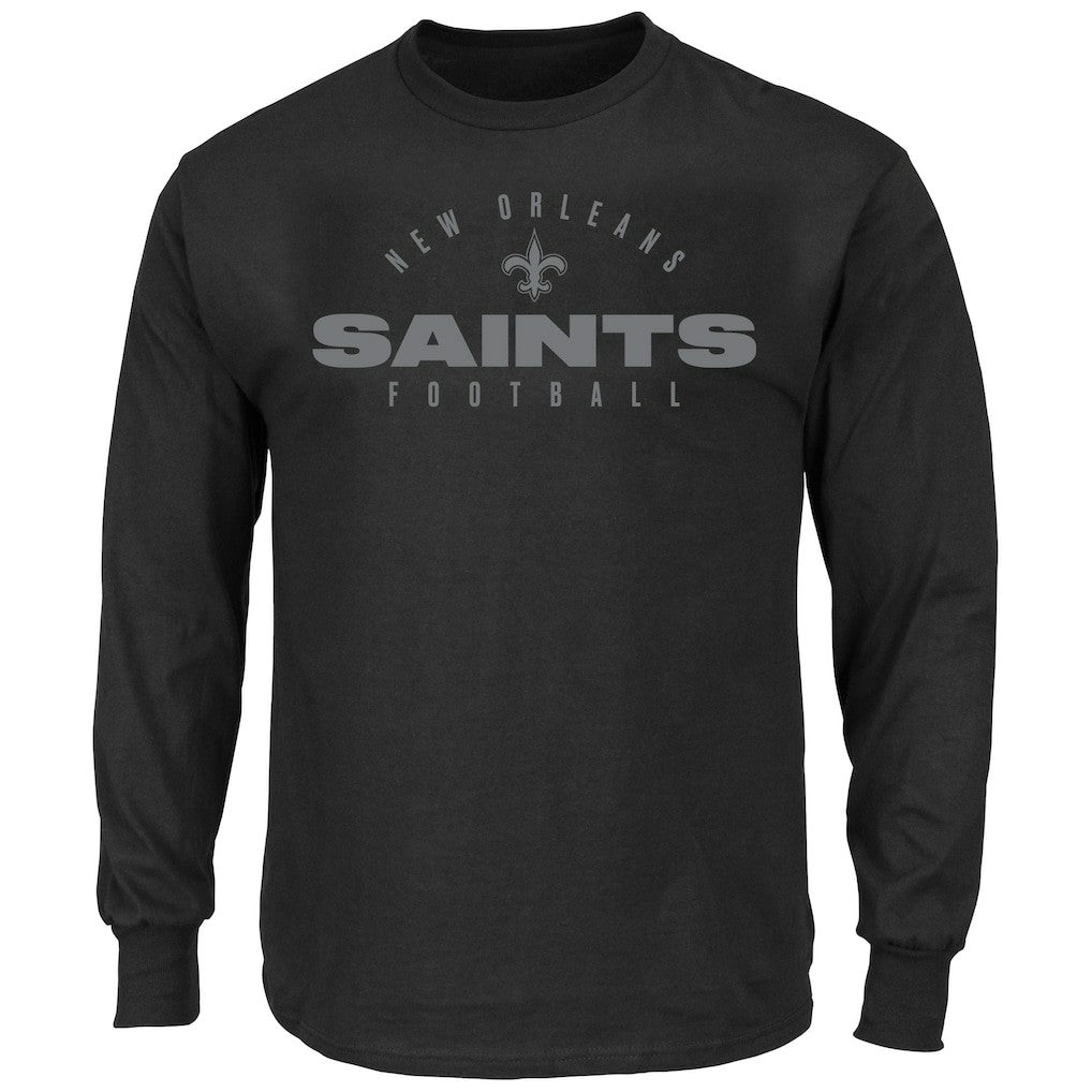Fanatics New Orleans Saints Big & Tall Coverage Scheme Long Sleeve T-Shirt Black