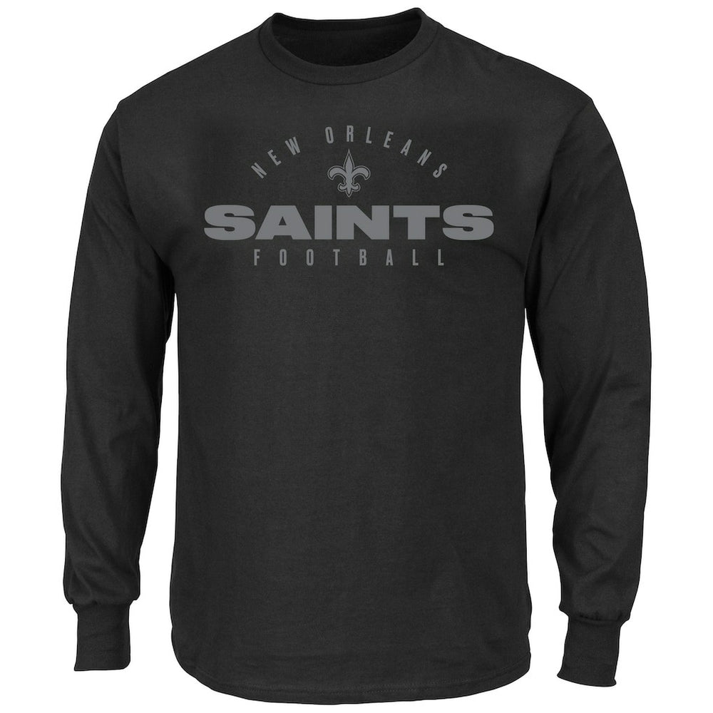 Fanatics New Orleans Saints Big & Tall Coverage Scheme Long Sleeve T-Shirt Black