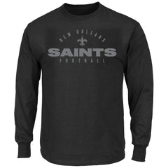 Fanatics New Orleans Saints Big & Tall Coverage Scheme Long Sleeve T-Shirt Black