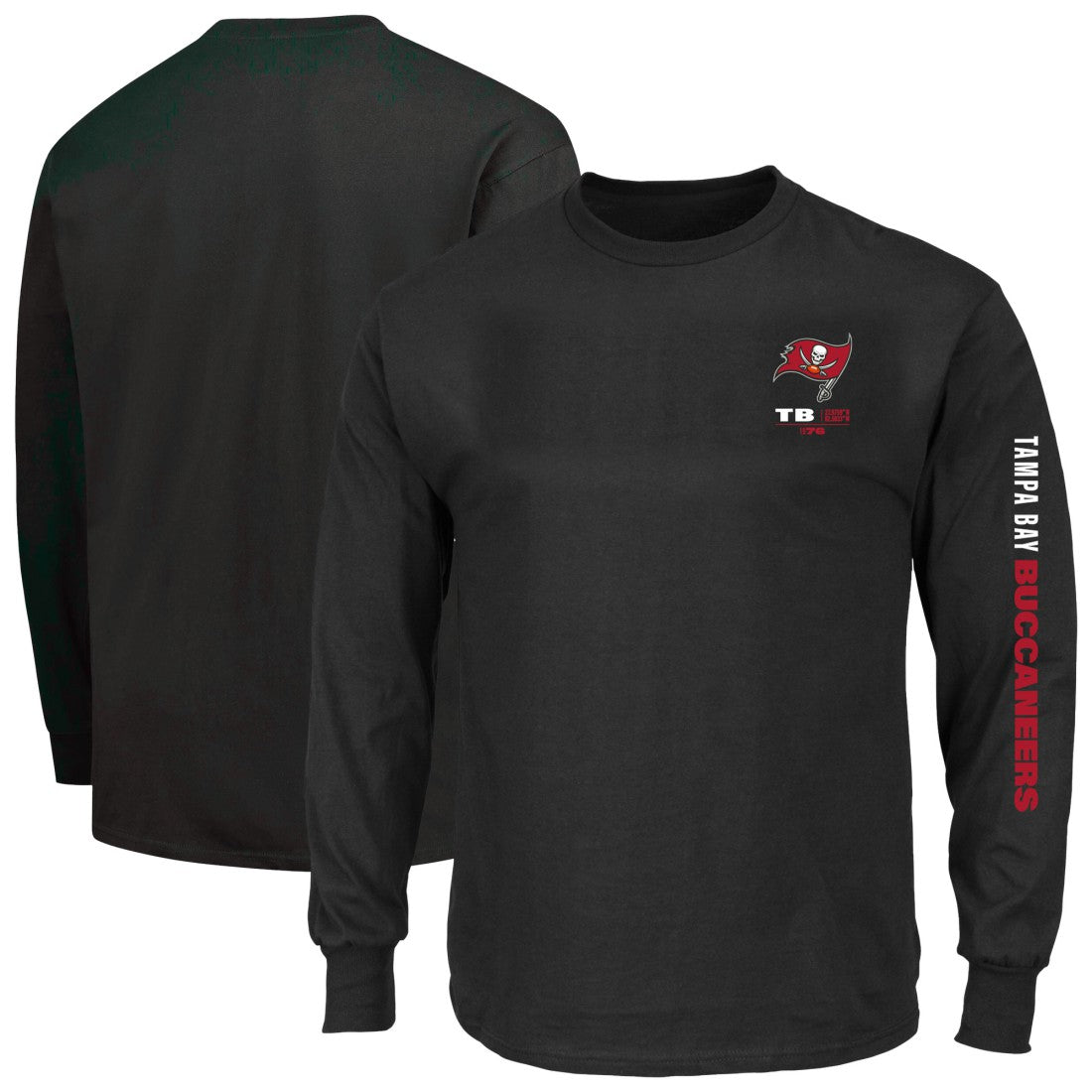 Fanatics Tampa Bay Buccaneers Big & Tall Clock Management Legacy Long Sleeve T-Shirt Black