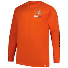 Fanatics Cleveland Browns Big & Tall Clock Management Legacy Long Sleeve T-Shirt Orange