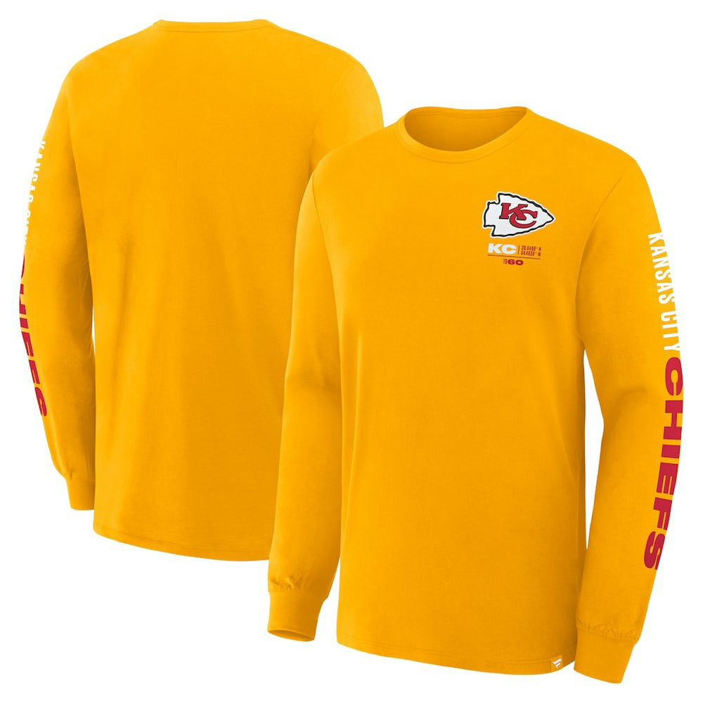 Fanatics Kansas City Chiefs Big & Tall Clock Management Legacy Long Sleeve T-Shirt Gold