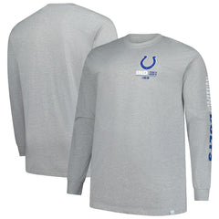 Fanatics Indianapolis Colts Big & Tall Clock Management Legacy Long Sleeve T-Shirt Heather Gray